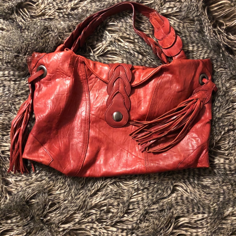 Red Leather Junior Drake Purse